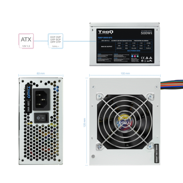 FUENTE TOOQ TQEP-500S-SFX