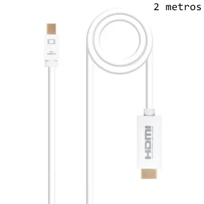 CABLE MINI DP M - HDMI M 2M BLANCO