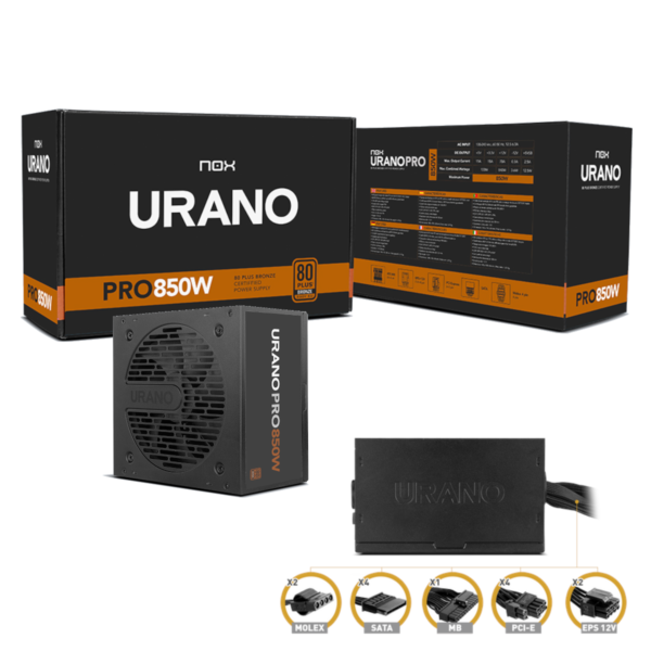 FUENTE ATX NOX HUMMER URANO PRO 850W