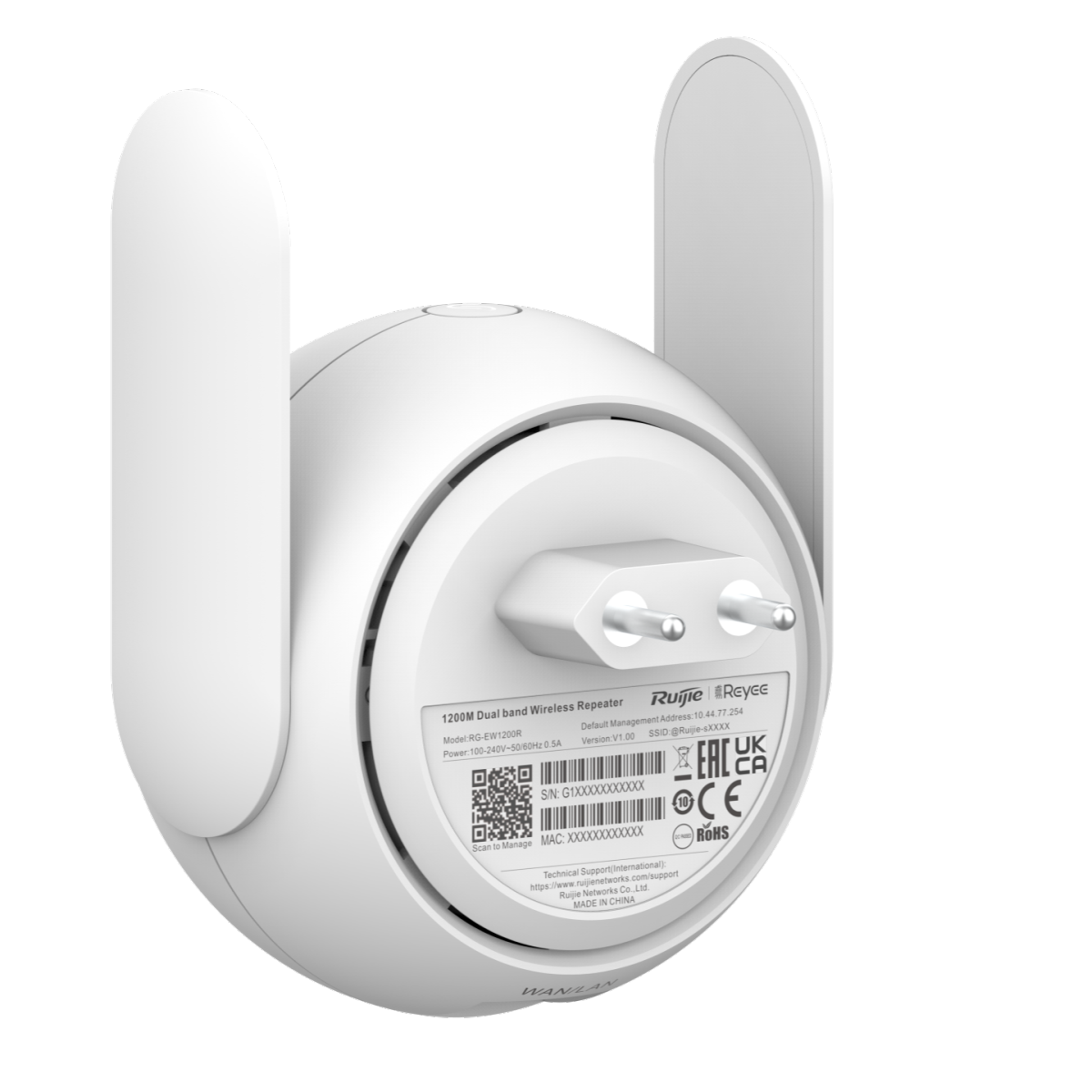 REPETIDOR WIFI REYEE EW1200R WiFi5 AC1200 1 x 10/100 - Imagen 2