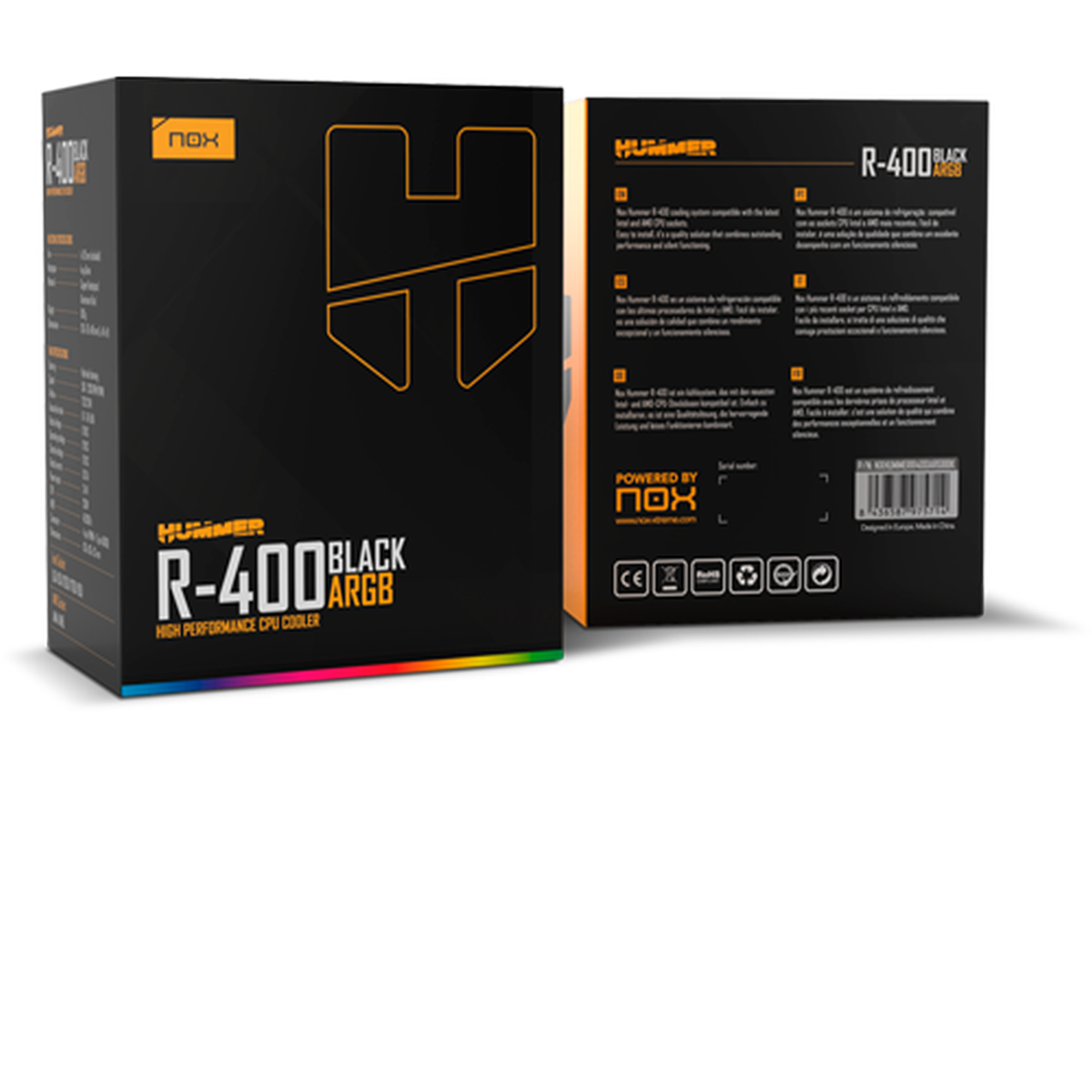VENTILADOR CPU NOX HUMMER R-400 ARGB - Imagen 2
