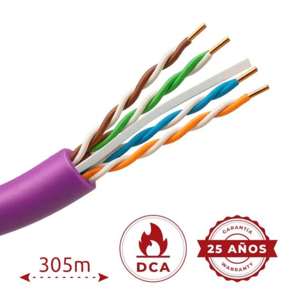 CABLE UTP C6 BOBINA 305 MTS LIBRE DE HALOGENOS
