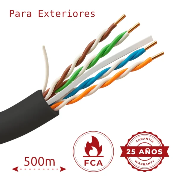 CABLE UTP C6 BOBINA 305 MTS PARA EXTERIOR